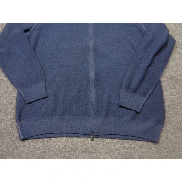Carroll Custom Wool Sweater XL Blue Full Zip Beverly Hills Carroll & Co Italy